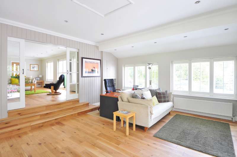 Living room with wooden floor